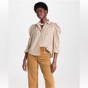 Ulla Johnson stripped linen/cotton blouse